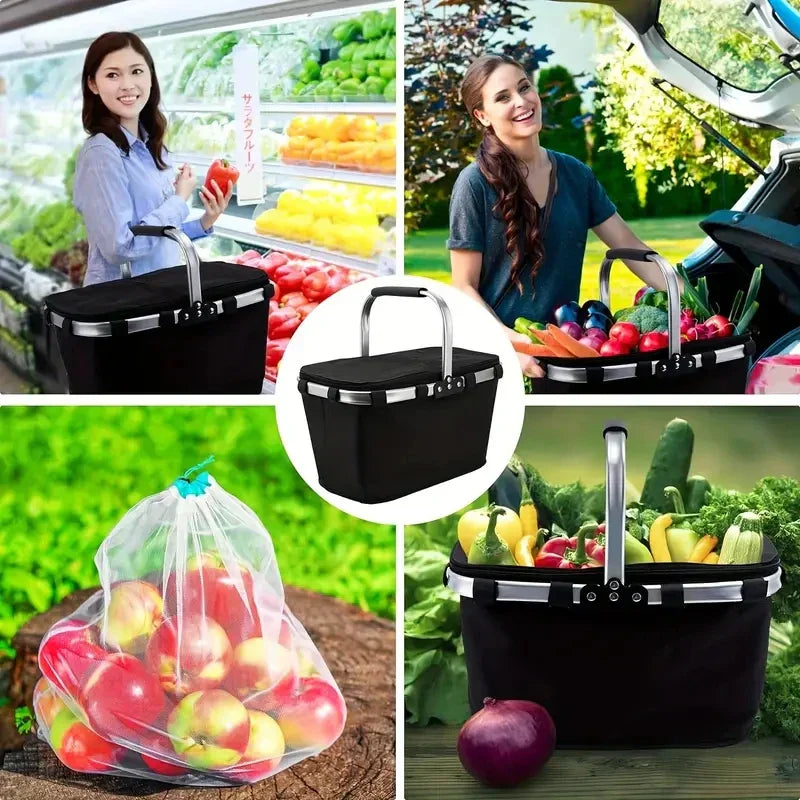 BowLift | FrostoGo Insulated Basket | Foldable & Lightweight | Keeps Hot & Cold | For Picnic & Travel