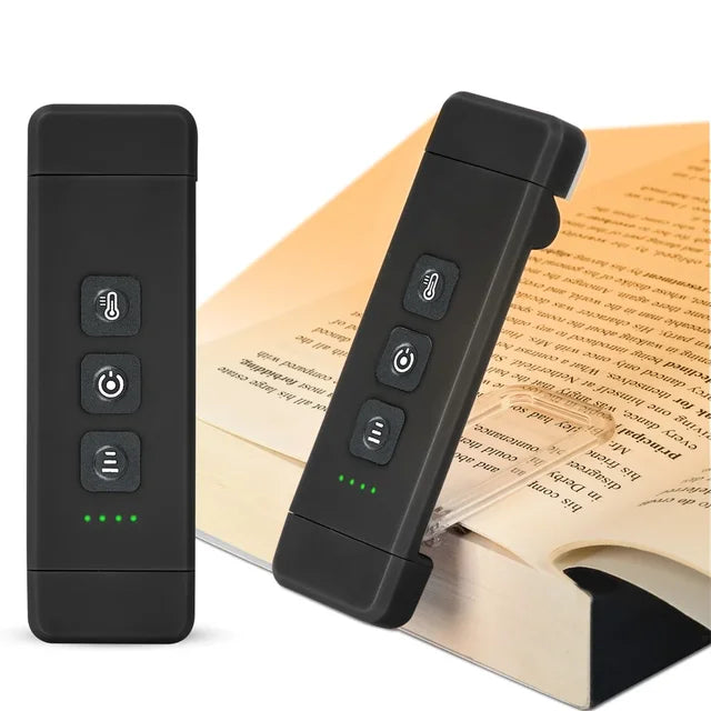 BowLift | Clip-on book light, USB rechargeable reading light with timer, portable LED bookmark light for bedside & desk