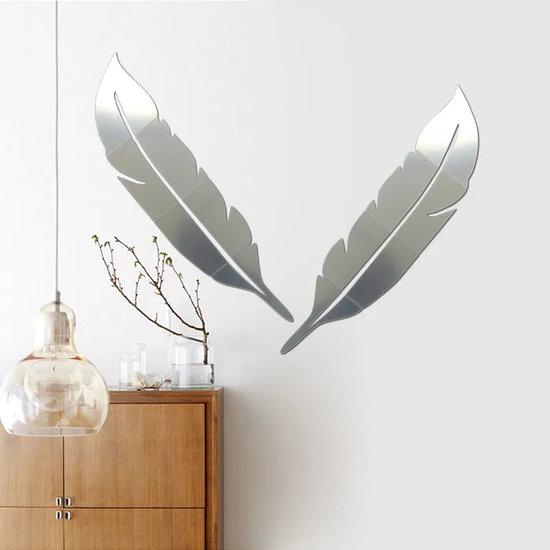BowLift | 3D Feather Art Mirror Wall Sticker