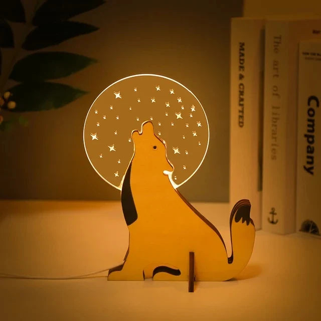 BowLift | Charming wooden animals LED bedside lamps