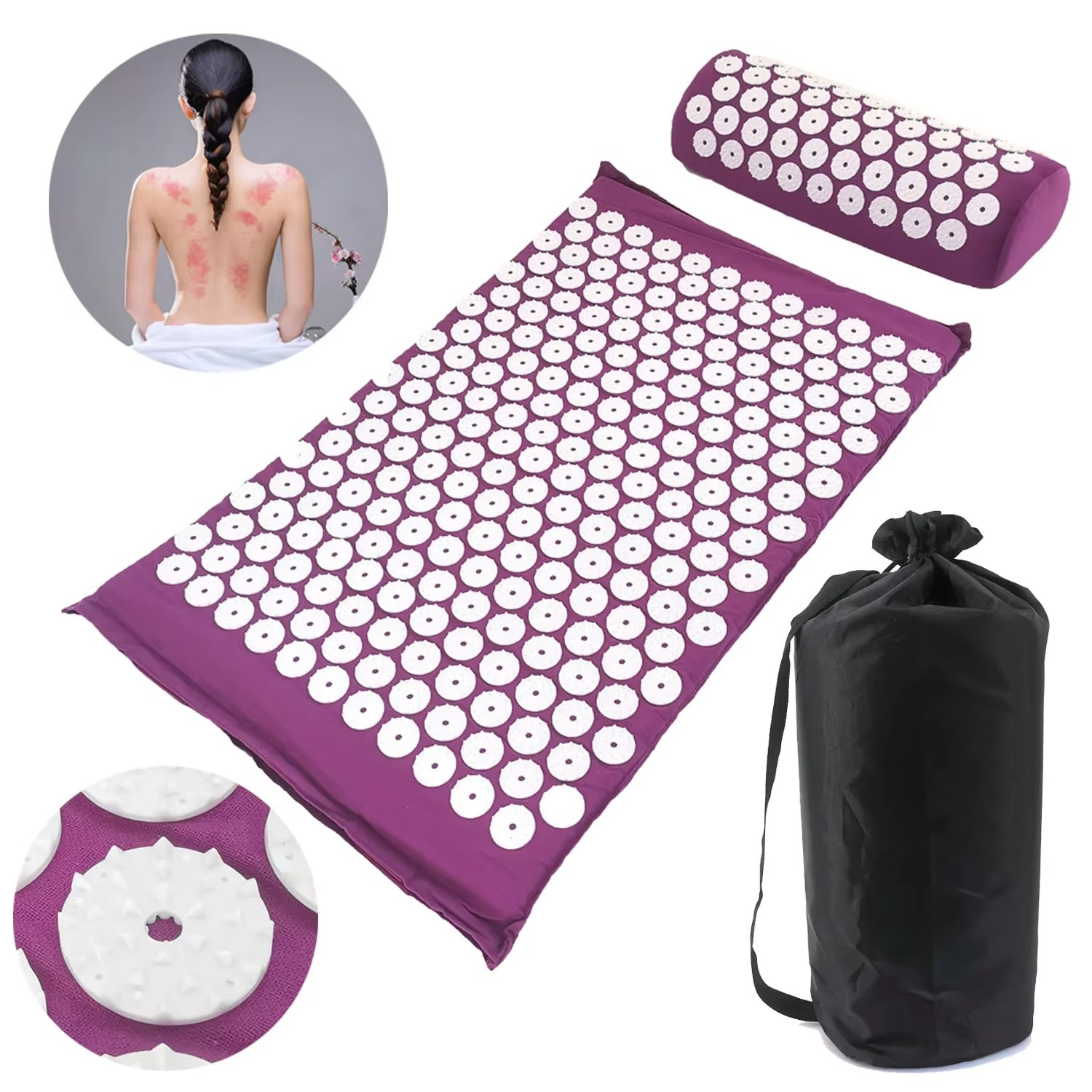 BowLift | Acupressure Massage Mat and Pillow Set for Back and Body Relief