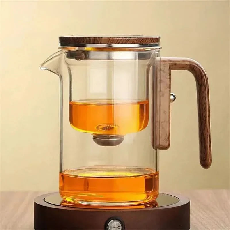 BowLift | Glass Teapot with Infuser & Wooden Handle – ZenSteep