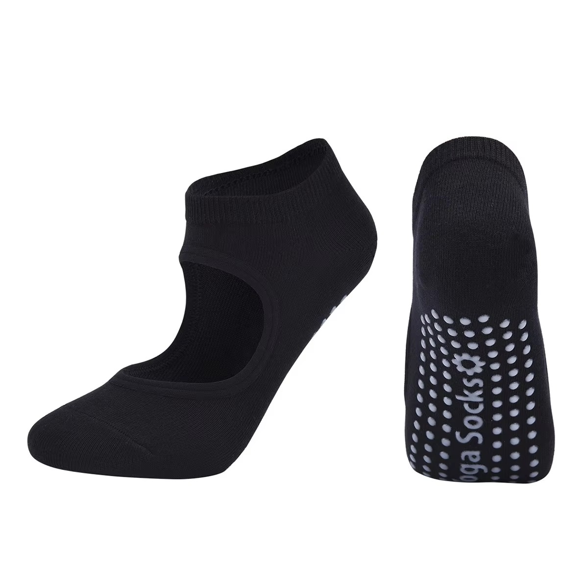 BowLift | Non Slip Backless Yoga Socks with Breathable Cotton Grip