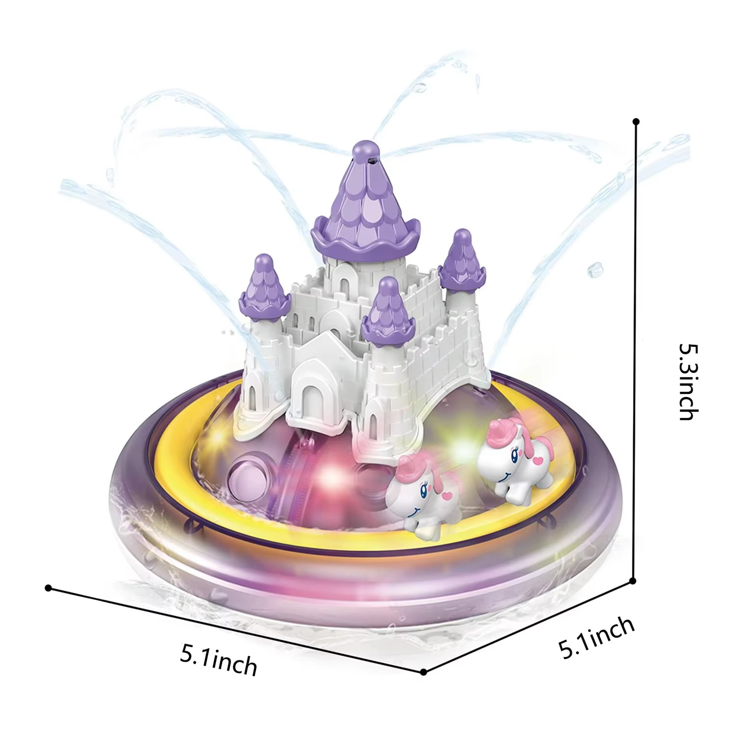 BowLift | LED Light-Up Rotating Water Spray Bath Toy for Kids