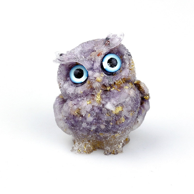 BowLift | Natural Crystal Owl Figurine: Handmade Collector's Item