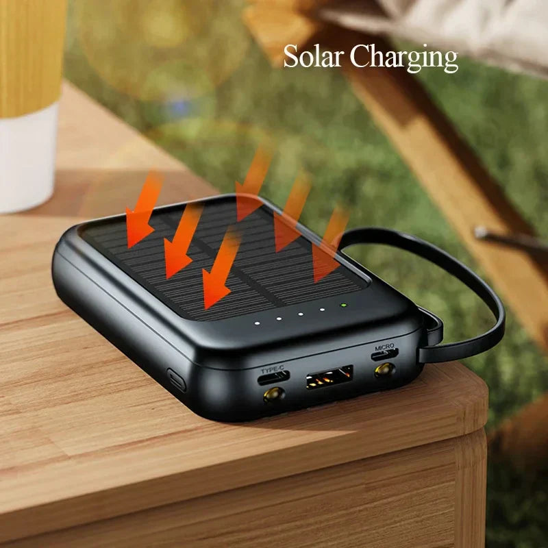 BowLift | PowerVolt Max 20K | Solar-powered power bank | 4 charging cables integrated | LED flashlight