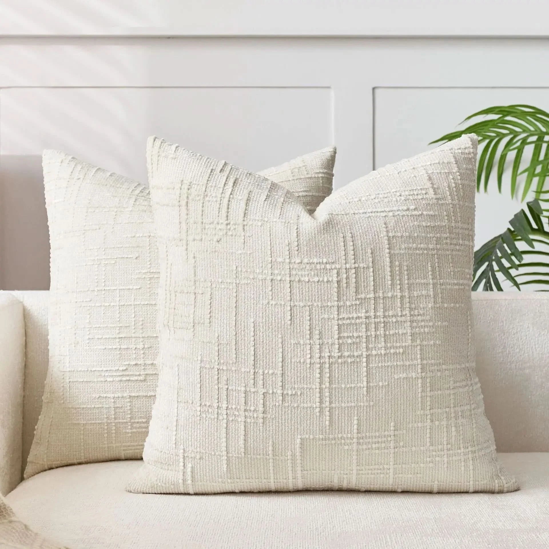 BowLift | Chenille Throw Pillow Cover Bamboo Texture Solid Color