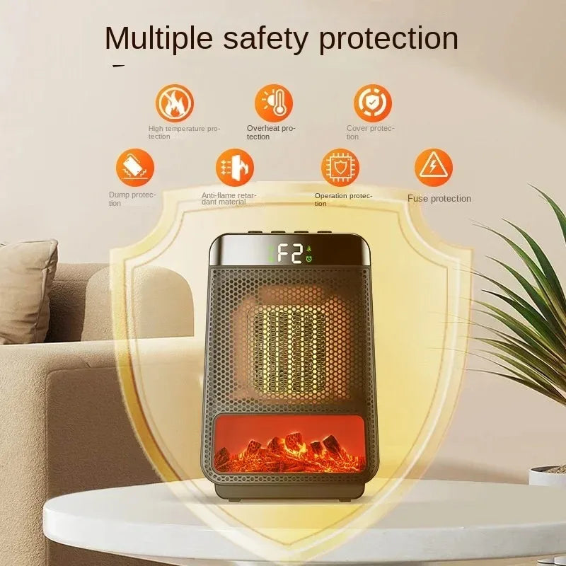 BowLift | 3D Dynamic Flame Electric Heater | 1500W Portable, ECO-Friendly & Fast Heating for Bathroom and Home Use