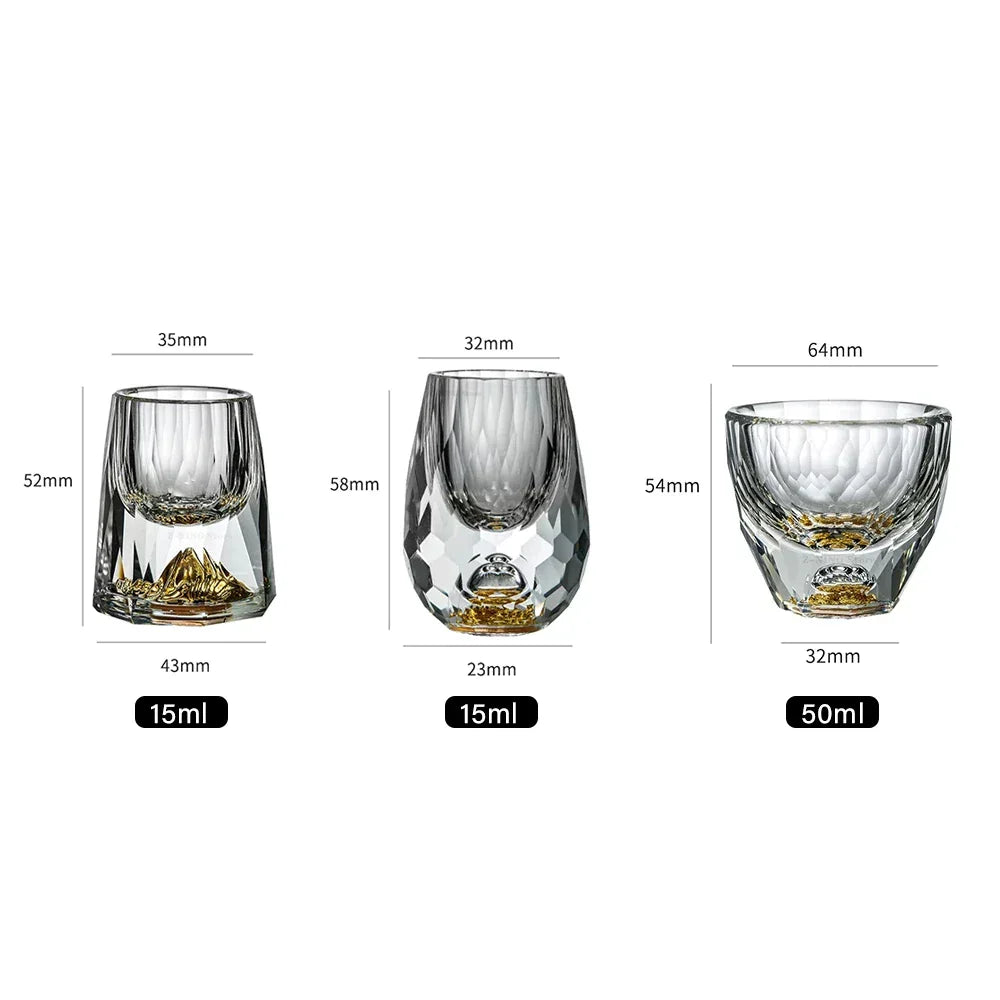 BowLift | Crystal Glass Whiskey Glasses Bar Liqueur Sphere Cups Sake and Shochu Double-Walled Thick Bottoms Small Capacity Tea Cups