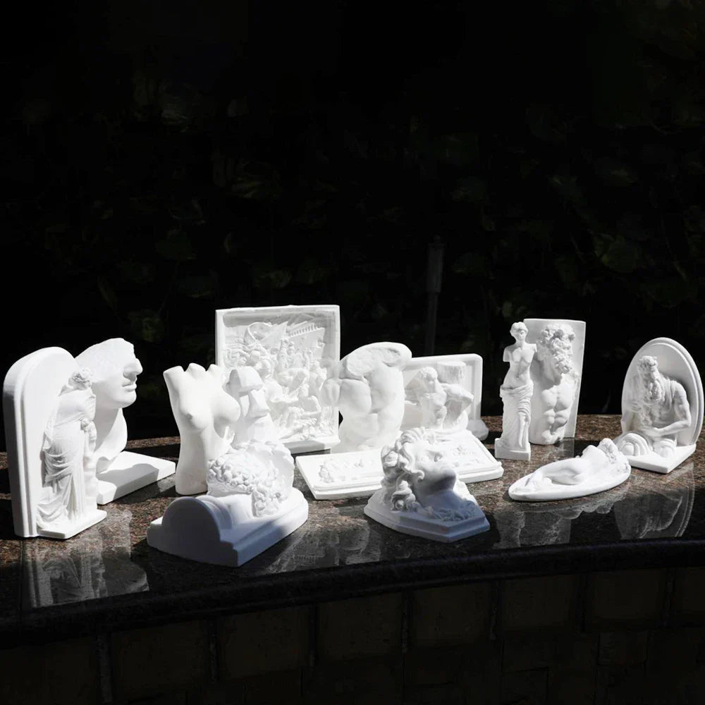 BowLift | Nordic INS Style Character Plaster Statue DIY Painted Sketch Photography Props Table Decorations Home Art Plaster Decoration