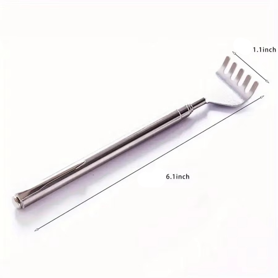 BowLift | Deluxe Silver Telescopic Back Scratcher, Extendable and Portable Relief Tool
