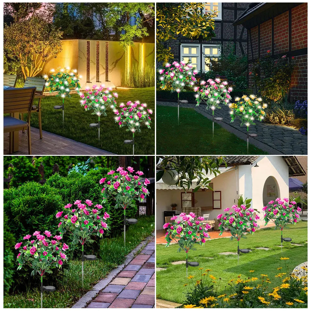 BowLift | FloraGlow Solar Garden Lamp | Azalea Design | LED | Weatherproof & Wireless | 8h Light Time