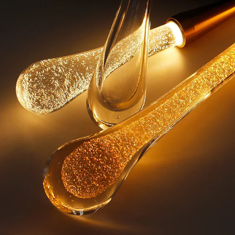 BowLift | Crystal LED Pendant Lights: Perfect for Bedrooms, Dining Rooms, Bar - Water Droplet Chandelier, Stair Lamp for Interior Decoration