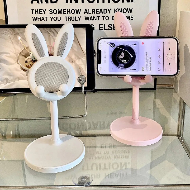 BowLift | BunnyDock Phone Holder | Height Adjustable & Tiltable | Soft-Touch Design | For Phone & Tablet