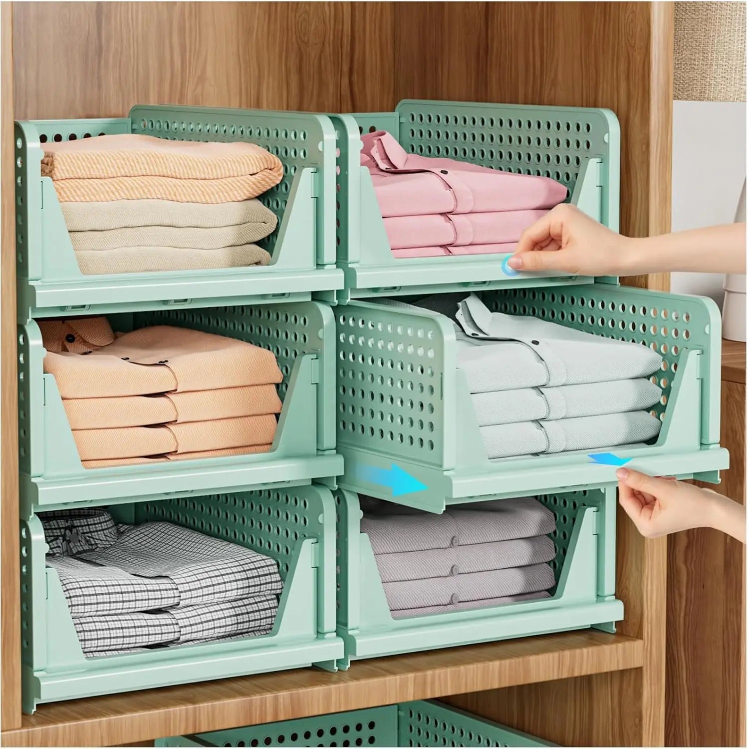 BowLift | 5-Pack Stackable Foldable Closet Storage Boxes – Liora