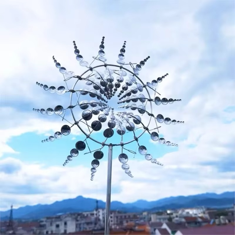 BowLift | Enchanting Solar-Powered 3D Kinetic Wind Sculpture for Gardens