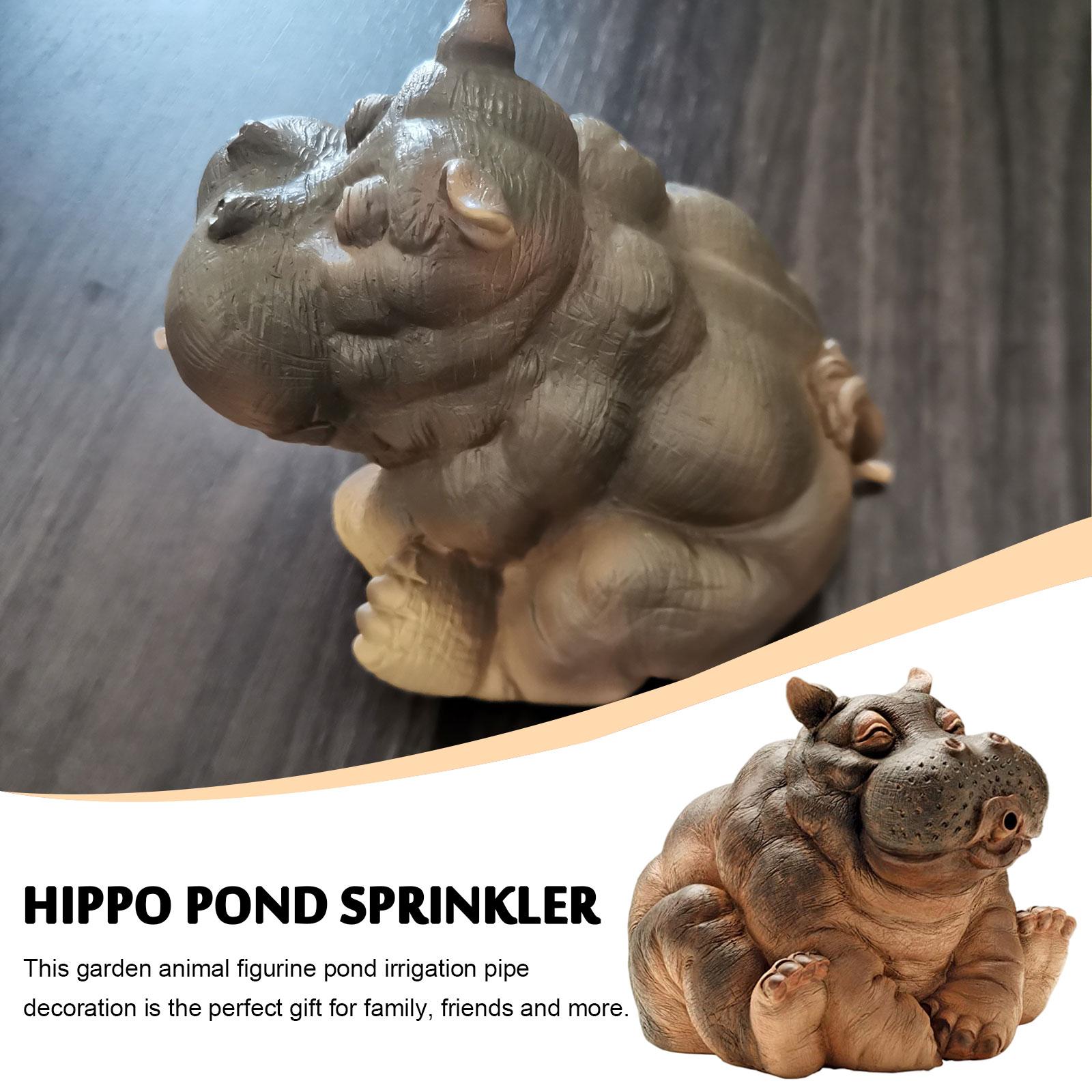 BowLift | Playful Hippopotamus Garden Sprinkler Statue