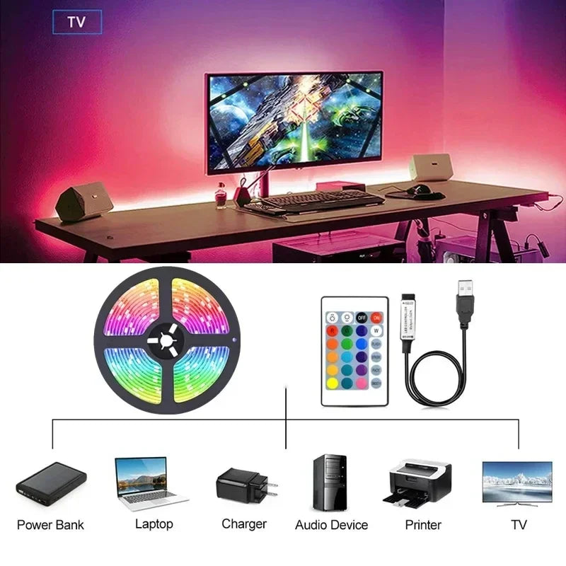 BowLift | USB RGB LED Strip Lights with App Control for Room & TV Backlighting Decor