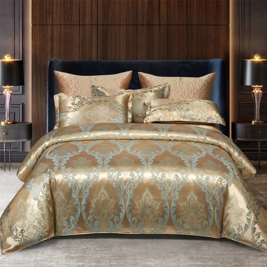 BowLift | Satin Rayon Jacquard Duvet Cover Set 264x229cm – Luxury Summer Bedding for Comfortable Sleep & Home Décor