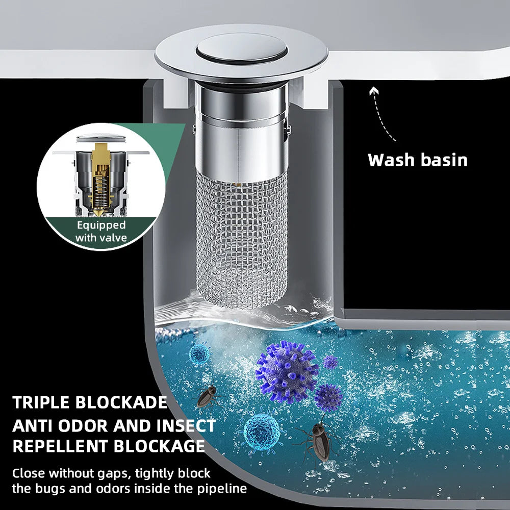 BowLift | Pop-up Anti Clogging Drain Sink Strainer Filter