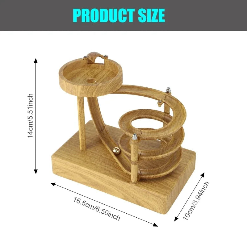 BowLift | Wooden Perpetual Spiral Motion Kinetic Ball Roller Science Toy