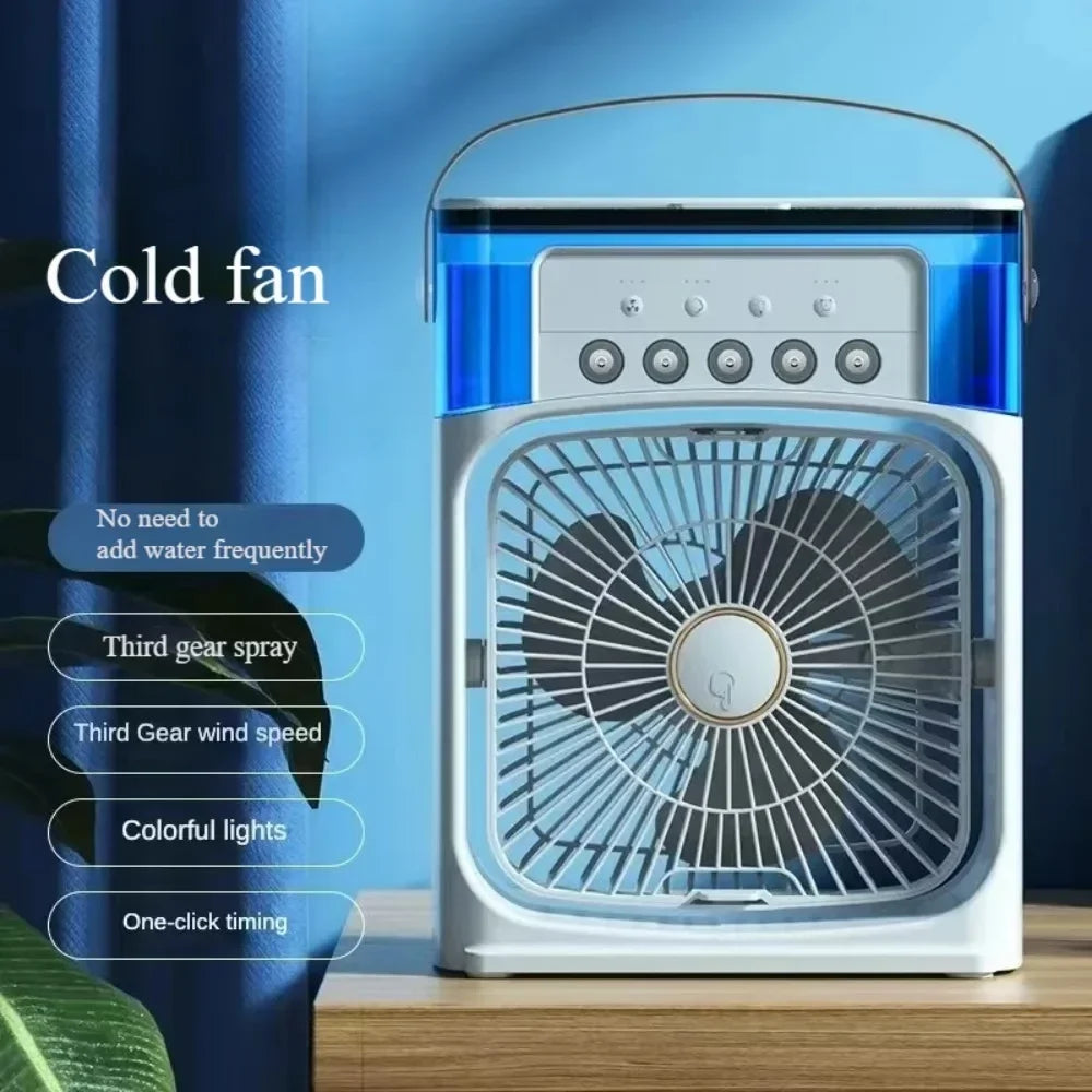 BowLift | Auronix Mini Air Cooler | 3-in-1 Fan with LED & Humidifier | USB | 600ml Tank
