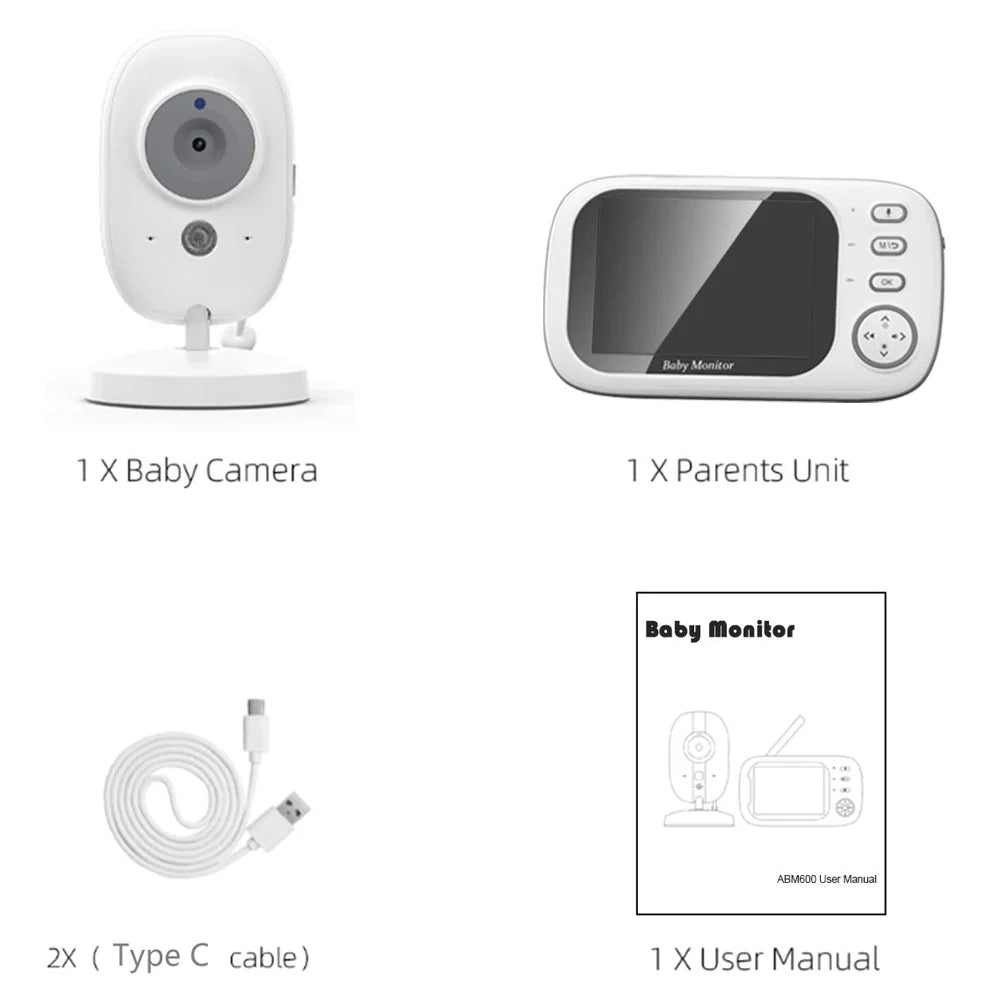 BowLift | 3.5-Inch Video Baby Monitor with Night Vision, Temperature Display and Two-Way Audio