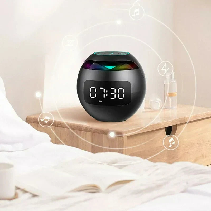 BowLift | Digital LED Alarm Clock with Bluetooth Speaker & Colorful Night Light β Motion Sensor, Rechargeable, 5W Sound