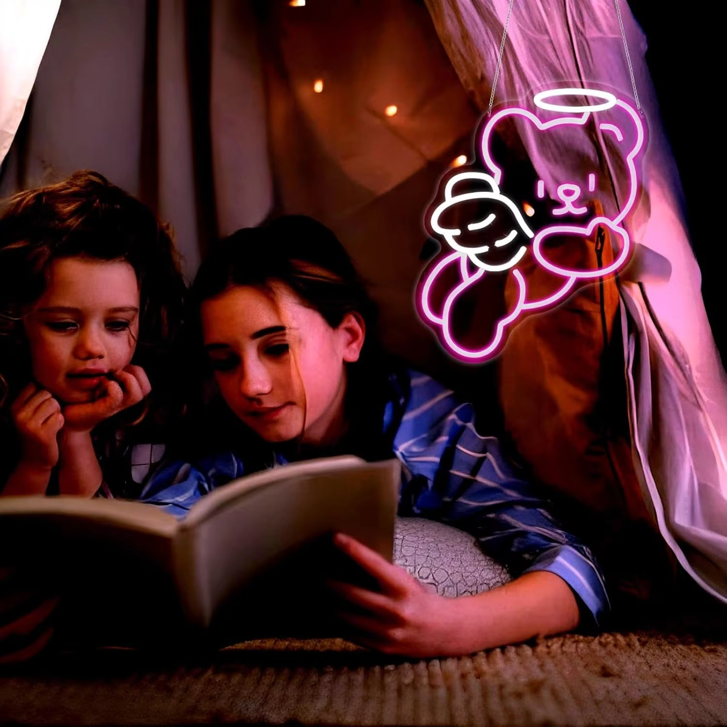 BowLift | Charming Bear Neon Light with Dimmer - USB Powered Wall Decor