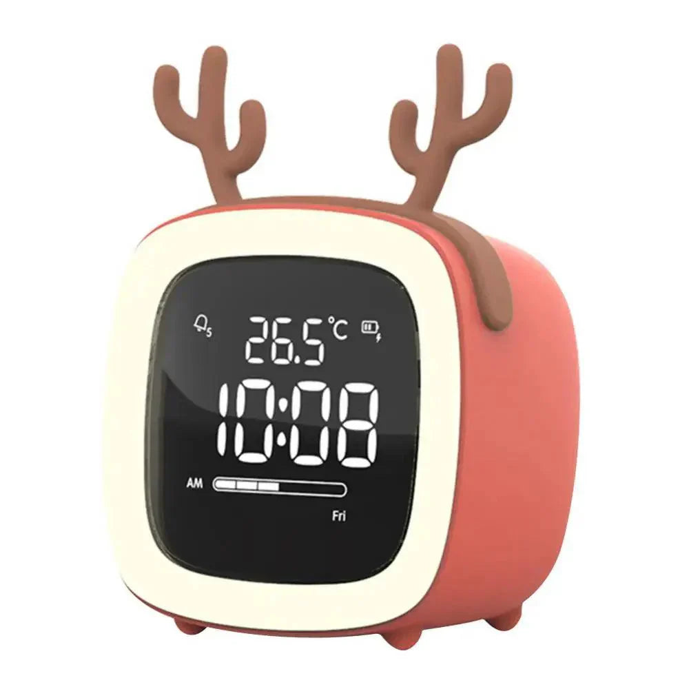 BowLift | Cartoon Bunny LED Alarm Clock with Night Light – Rechargeable, Cute Digital Display for Kids & Bedrooms