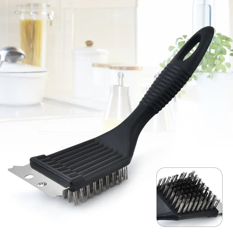 BowLift | Bravura Grill Brush | 3-in-1 Stainless Steel Bristles | For Gas & Charcoal Grills