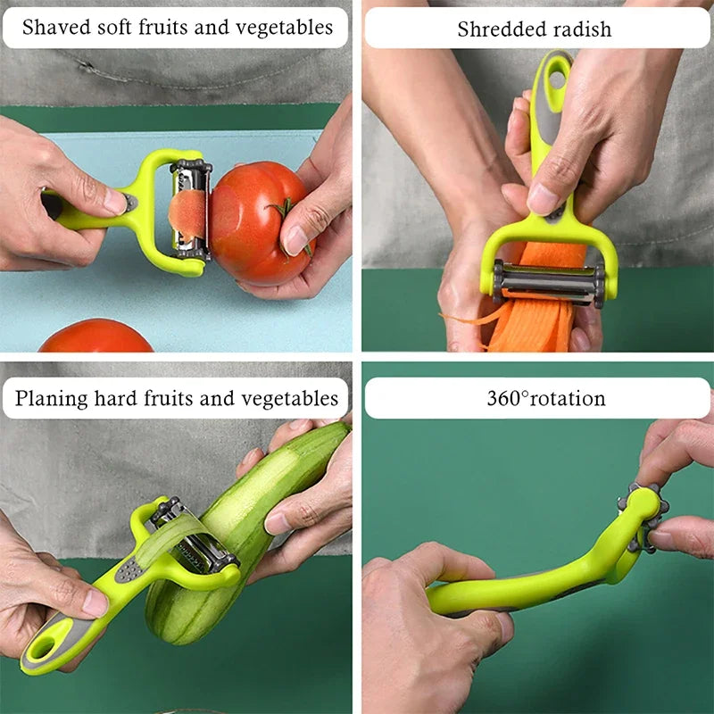 BowLift | Prepivo 3-in-1 Peeler | Stainless Steel Blade | Compact & Hygienic | Ergonomic Handle