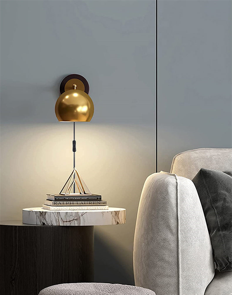 BowLift | AntiqueAura – Classic Vintage Wall Lamp with Plug for Elegant Spaces