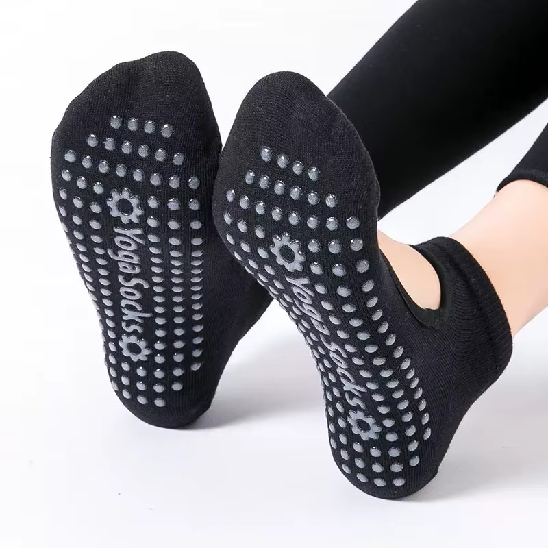 BowLift | Non Slip Backless Yoga Socks with Breathable Cotton Grip