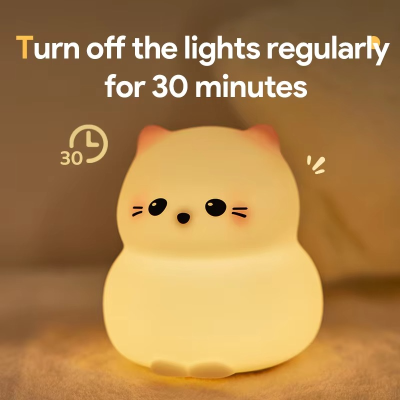 BowLift | Rechargeable Silicone Cat Night Light - Soft Touch Mood Lamp