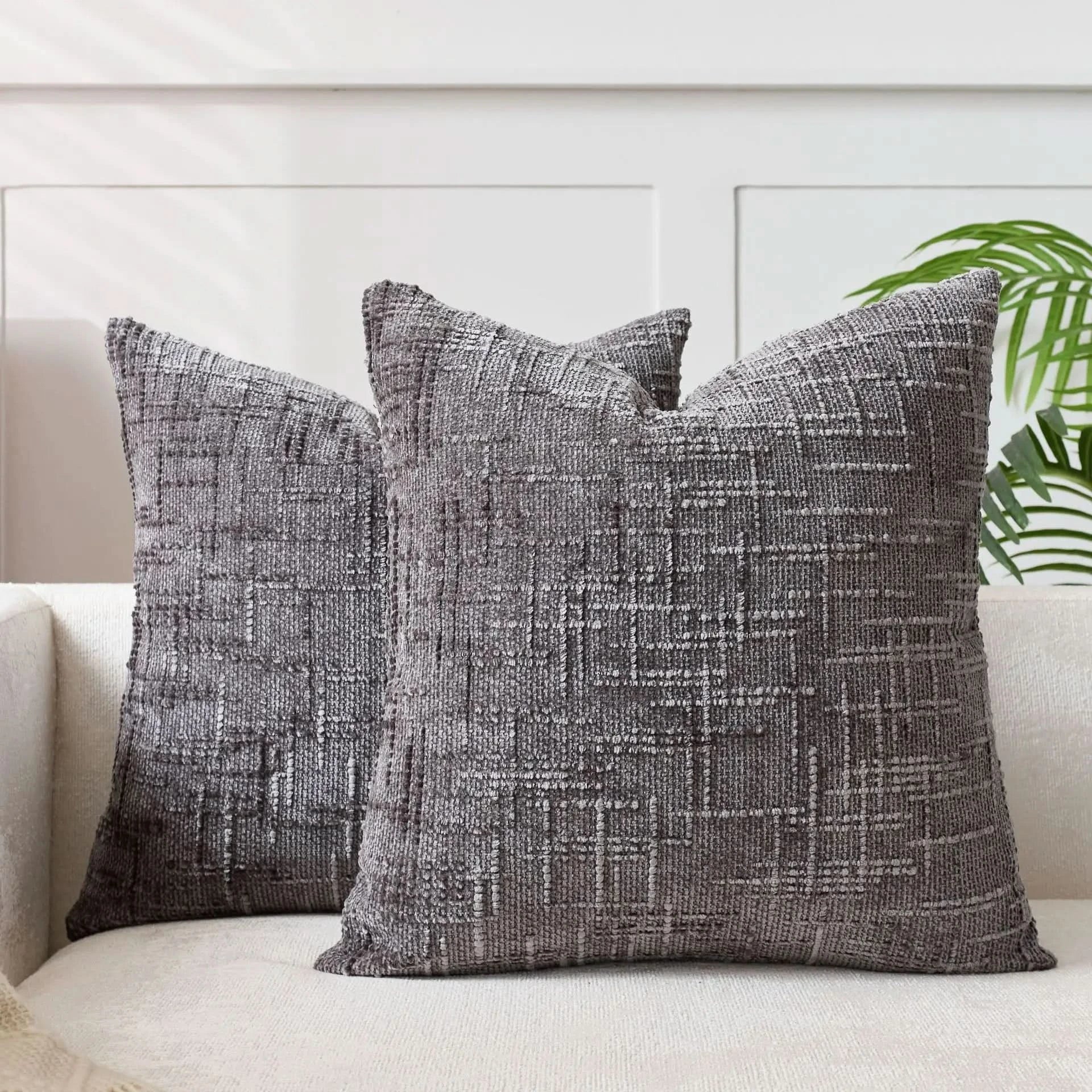 BowLift | Chenille Throw Pillow Cover Bamboo Texture Solid Color