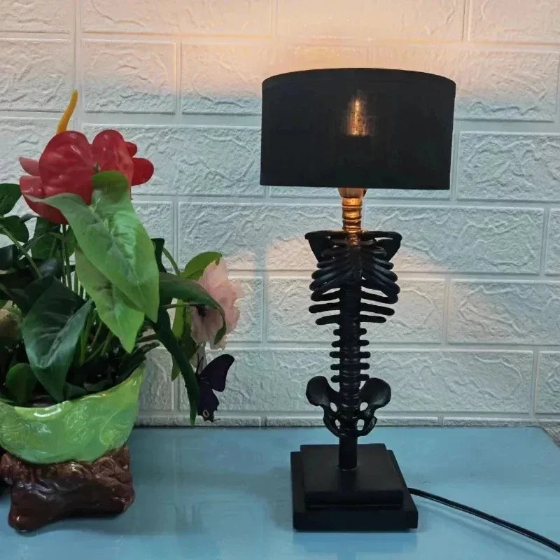 BowLift | Skull Table Lamp Skeleton Horror 3D Statue Creative Party Ornament Prop Halloween Decoration Atmosphere Lamp Night Light