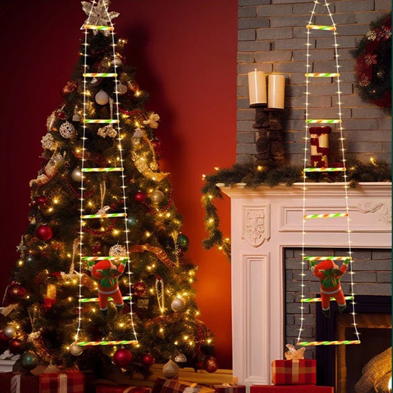 BowLift | Animated Santa Claus climbing a ladder, LED Christmas decoration