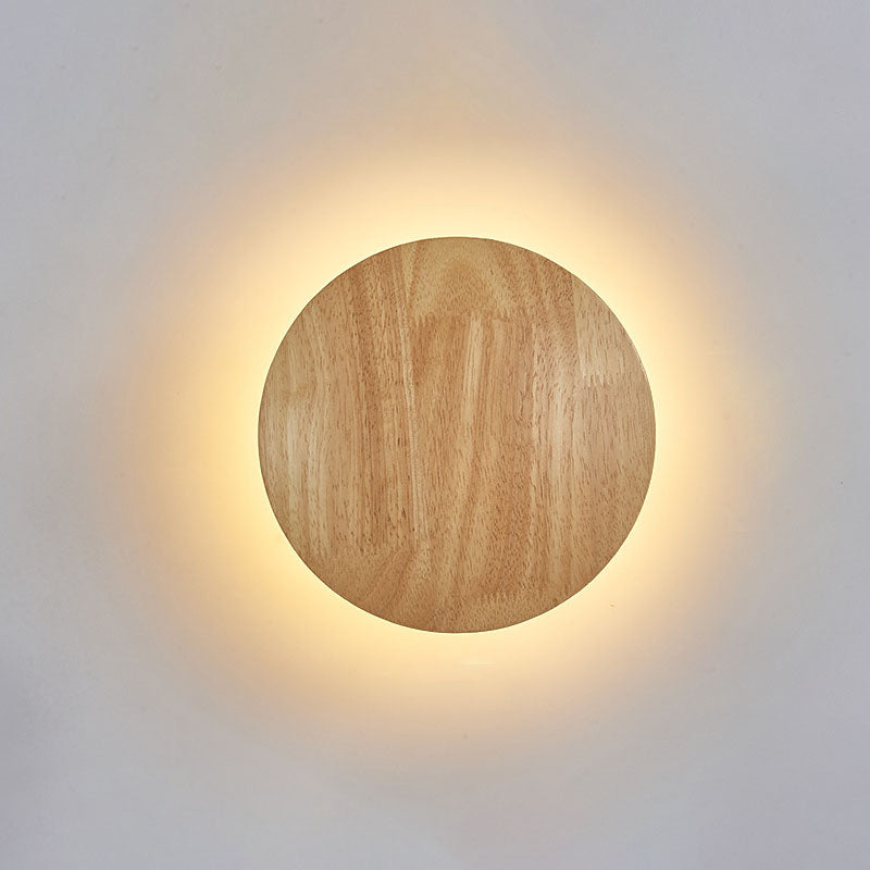 BowLift | Modern Minimalist Round Irregular Oval Wood LED Wall Light Lamp for Living Room