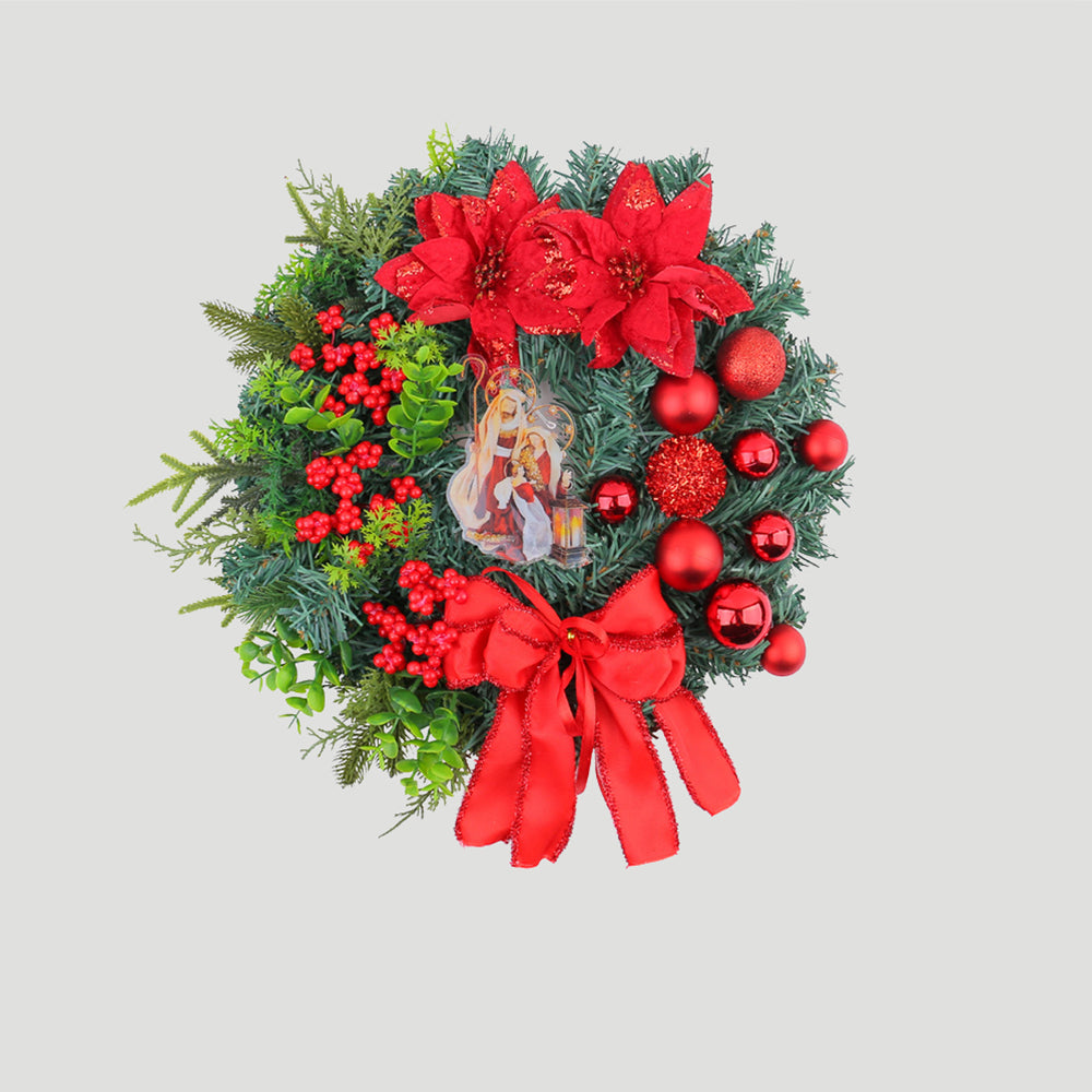 BowLift | Christmas Wreath with Nativity and LED Lights