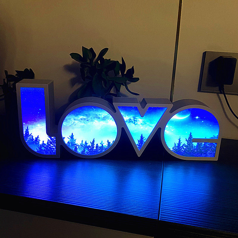 BowLift | Modern Art Deco waterproof PS LOVE letters LED table lamp for the bedroom