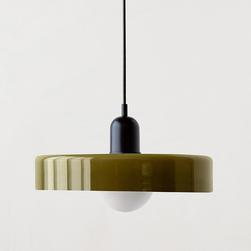 BowLift | Coloured Glass Pendant Light – Elegant Bauhaus-Style Hanging Lamp for Living Room & Dining Area