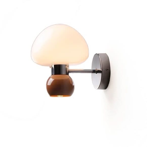 BowLift | Cream Glass Mushroom Wall Sconce Light
