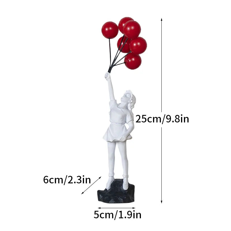 BowLift | Artify Banksy sculpture collection | Flower thrower & balloon girl | Pop art figures | Modern office & home decoration