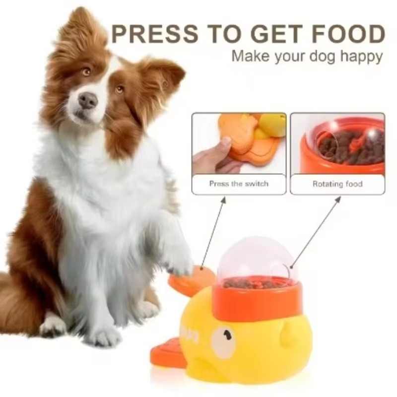 BowLift | Interactive Yellow Duck-Shaped Dog Puzzle Feeder Toy