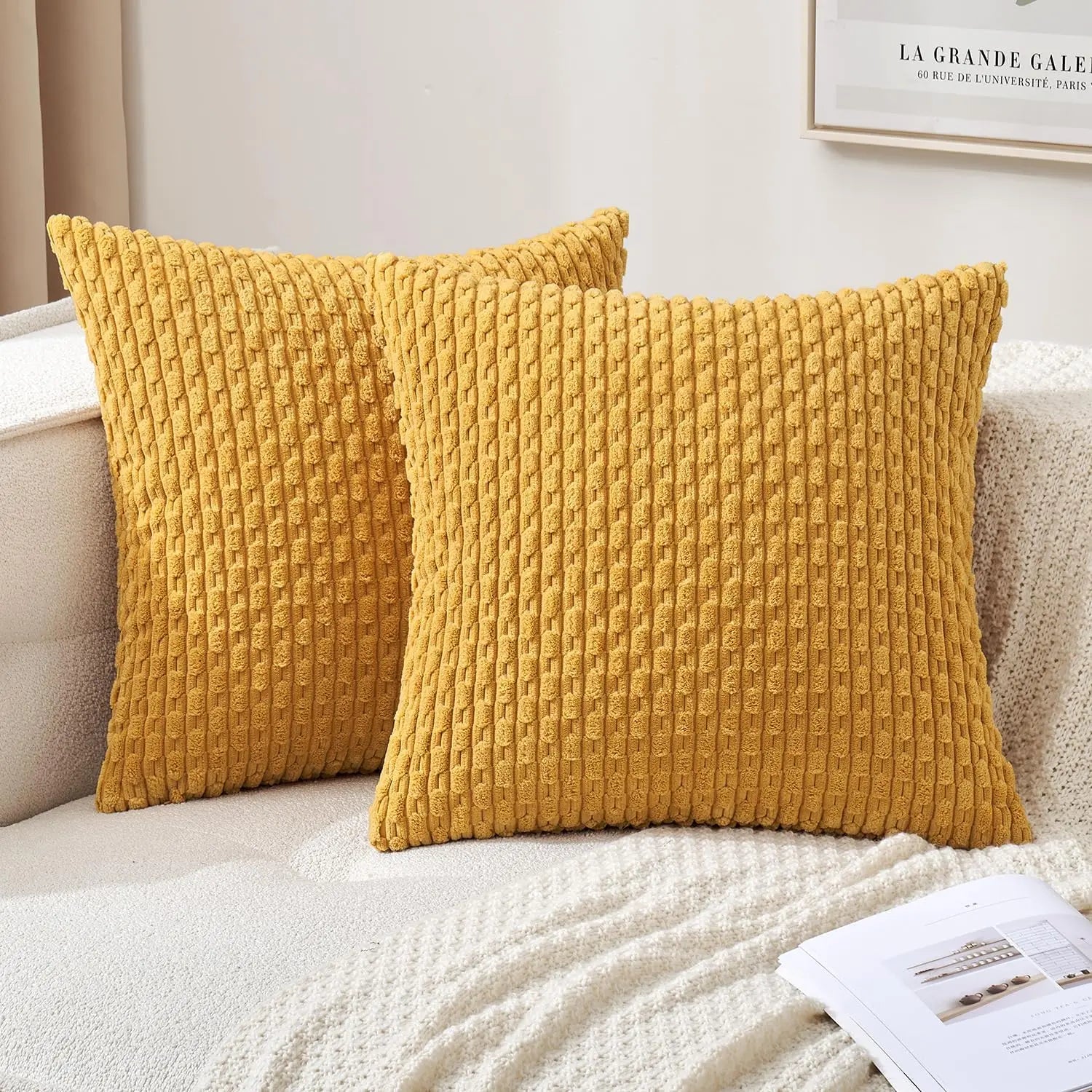 BowLift | Boho Ribbed Corduroy Cushion Cover – Stylish Striped Decorative Pillowcase for Sofa or Bed