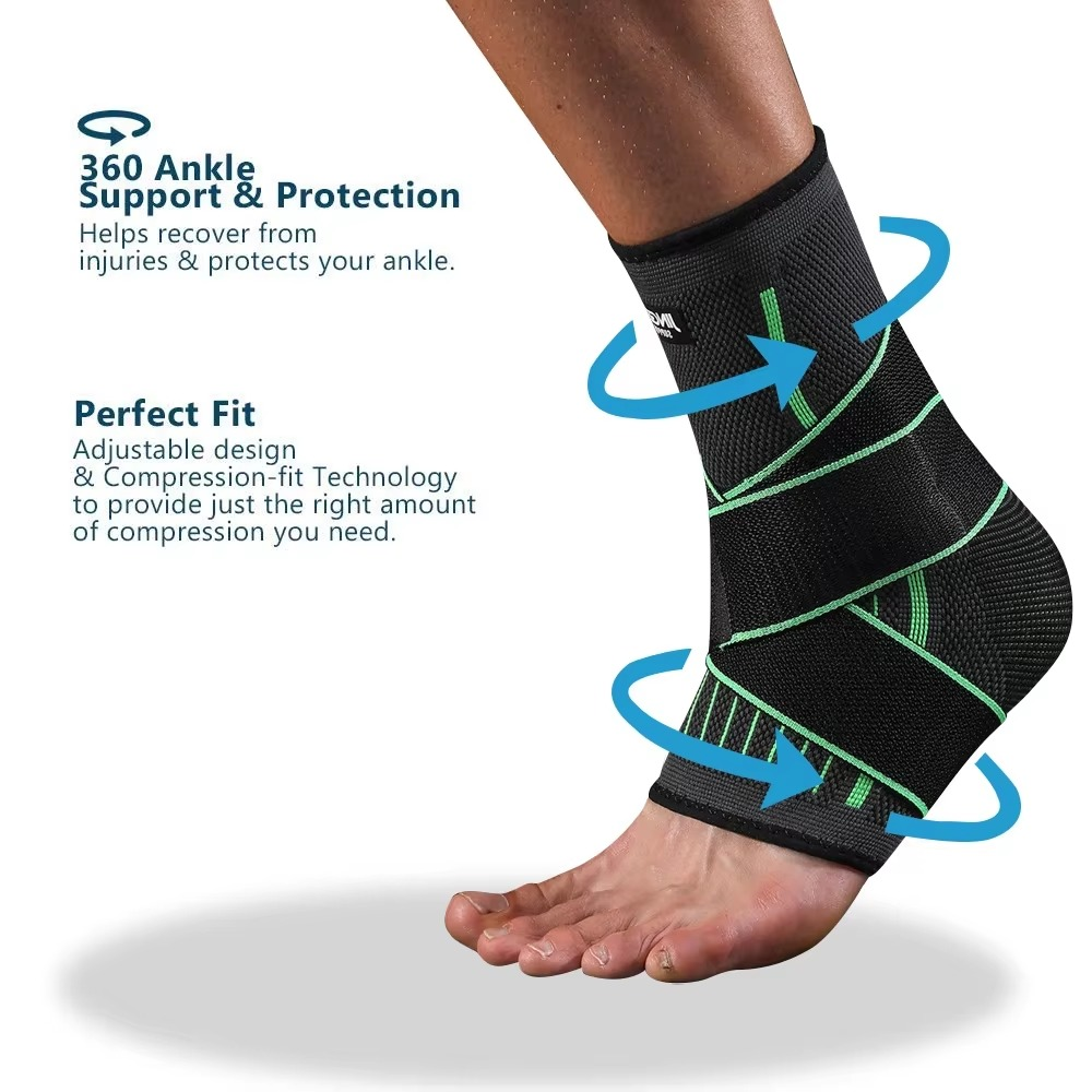 BowLift | Adjustable Compression Ankle Support Brace for Sports and Workout