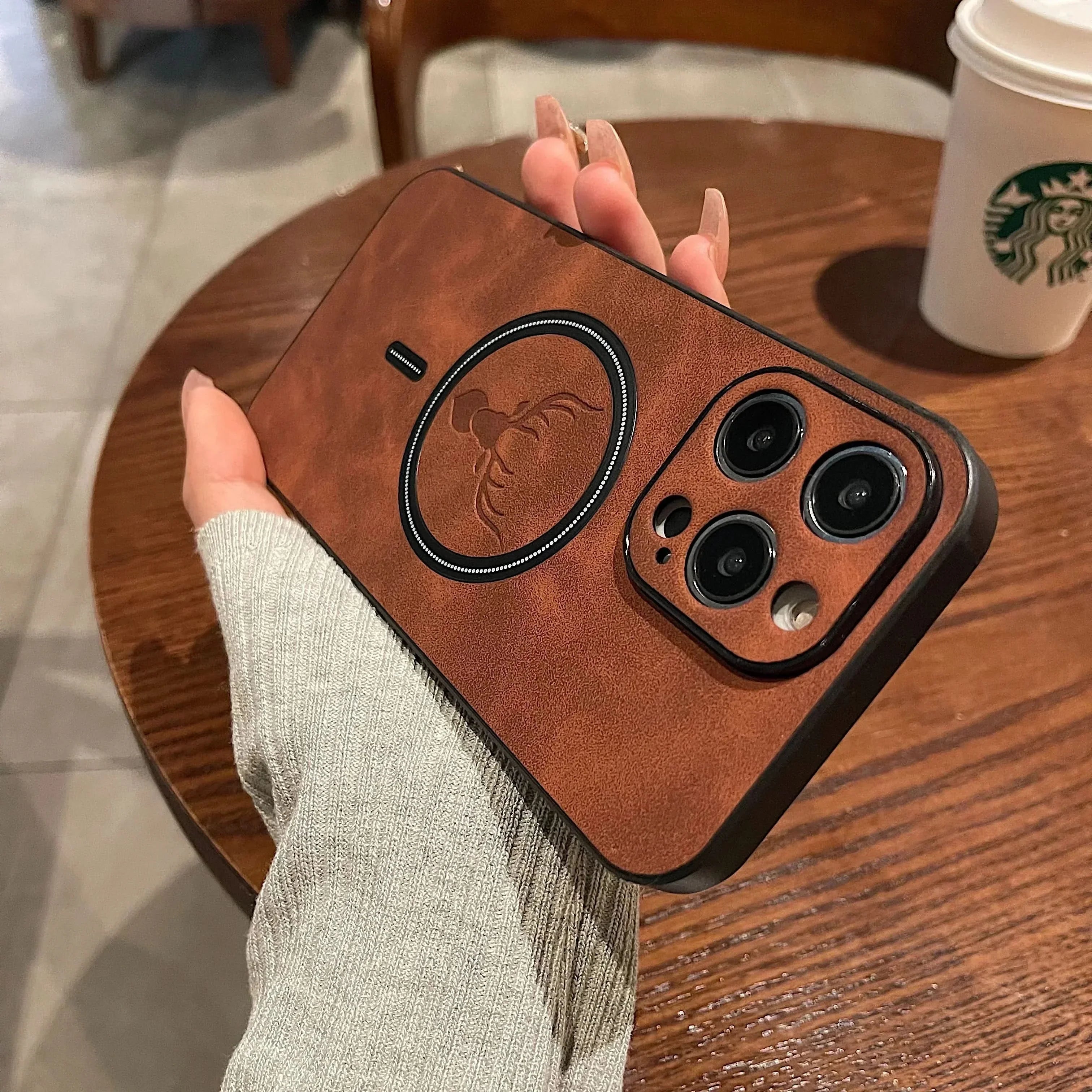 BowLift | Deer Leather iPhone Case MagSafe Wireless Charging