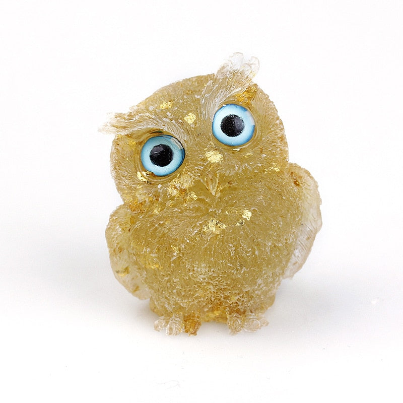 BowLift | Natural Crystal Owl Figurine: Handmade Collector's Item