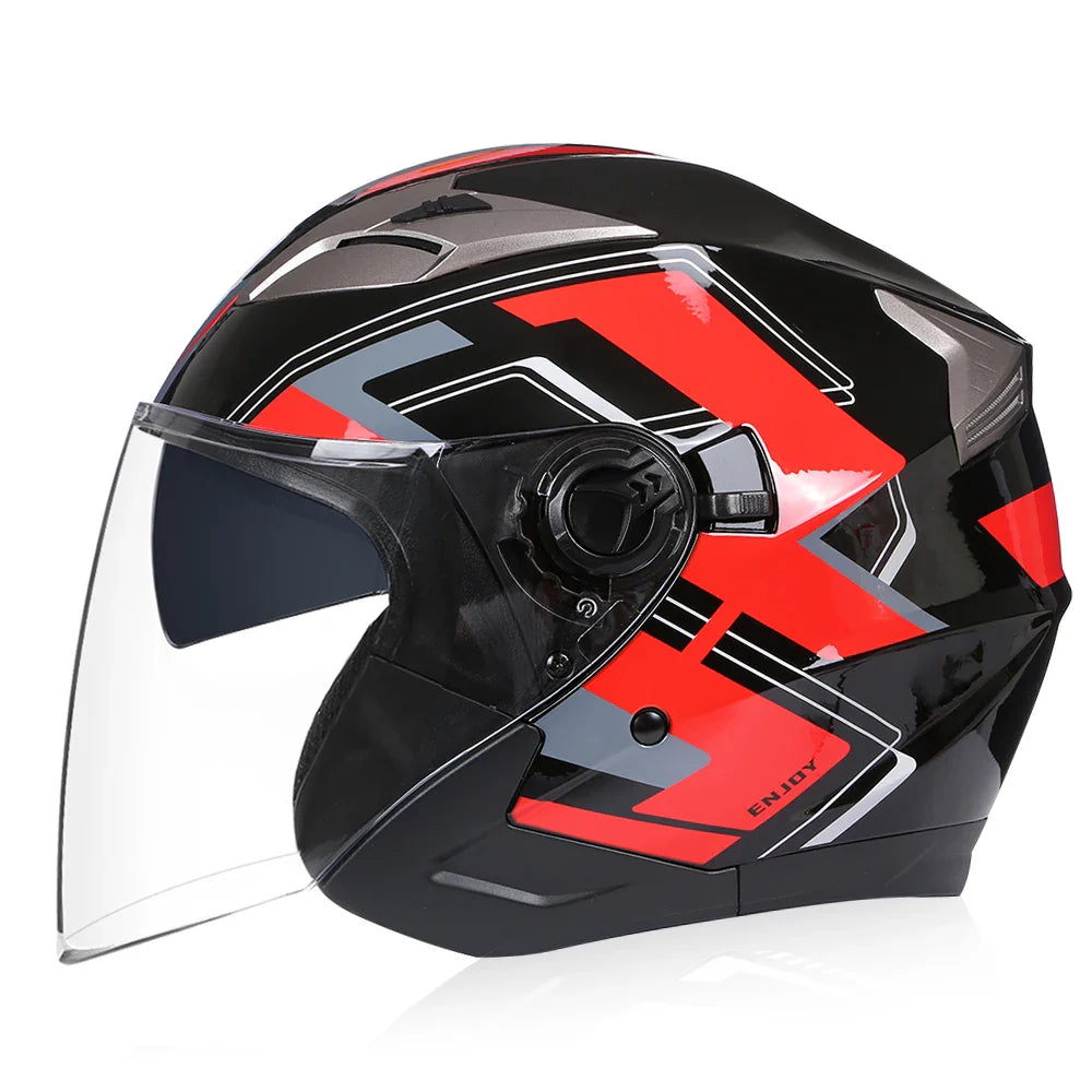 BowLift | Half Face Motorcycle Helmet with Double Lens & DOT Safety – RoadGuard